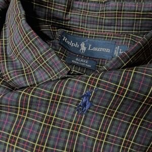 Polo Ralph‎ Lauren L/S Oxford Button Front Shirt Mens L Multi Plaid